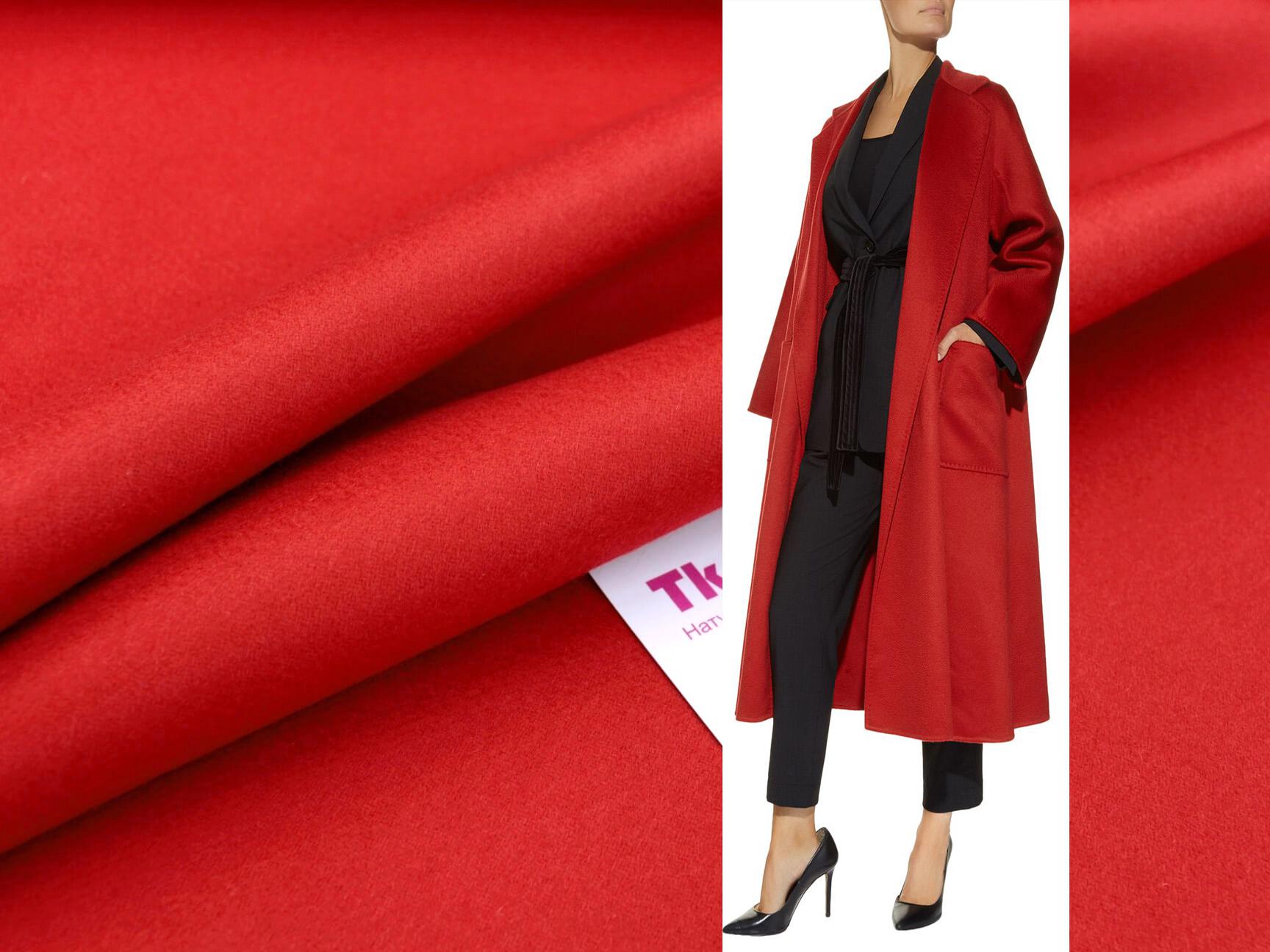 Двухслойный пальтовый кашемир Loro Piana, цвет Красный