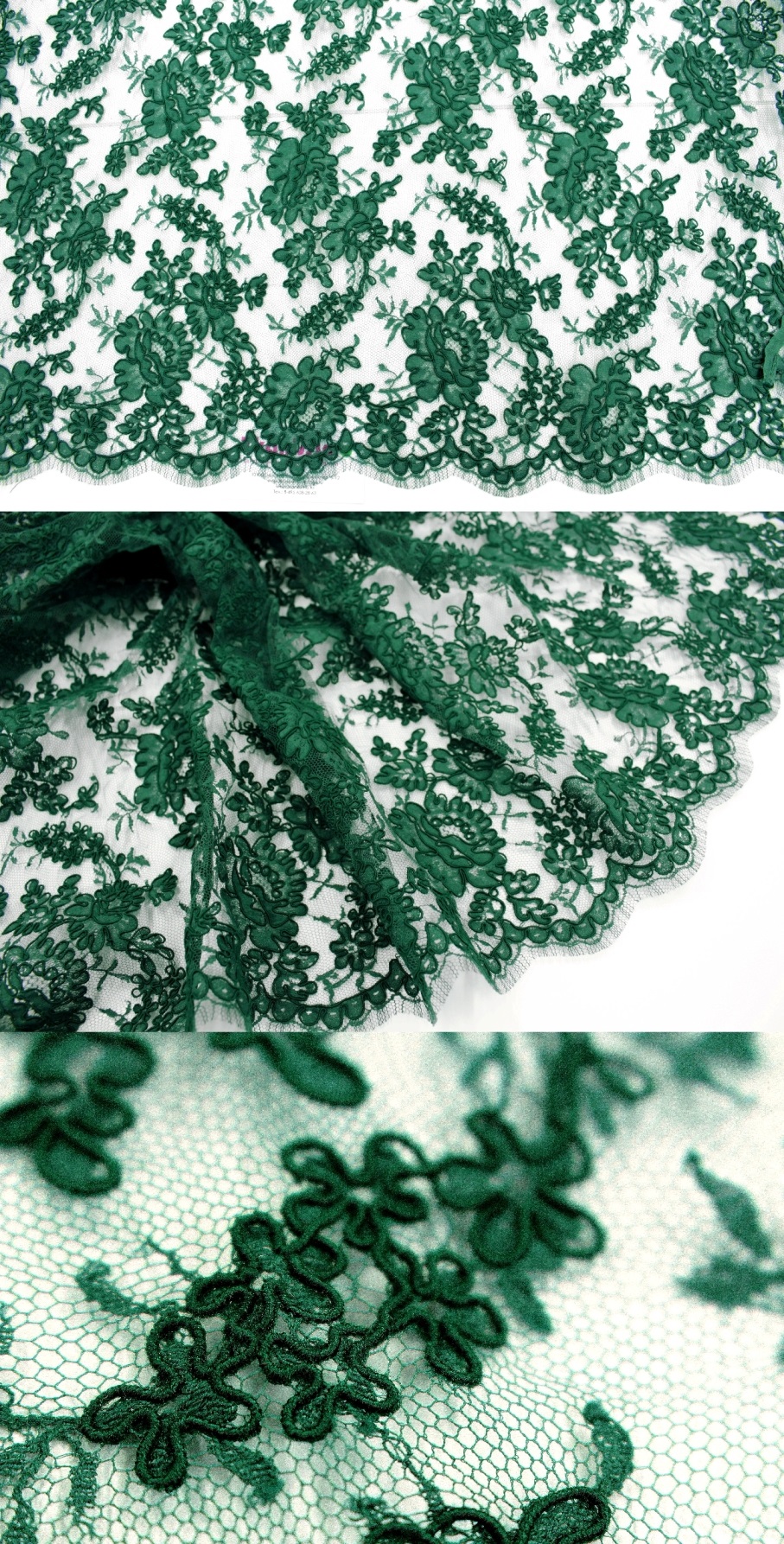 Кружевное полотно с кордом Jean Bracq, цвет Зеленый, фото 1