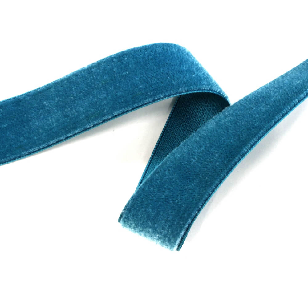 Бархатная лента с шелком , цвет Голубой
