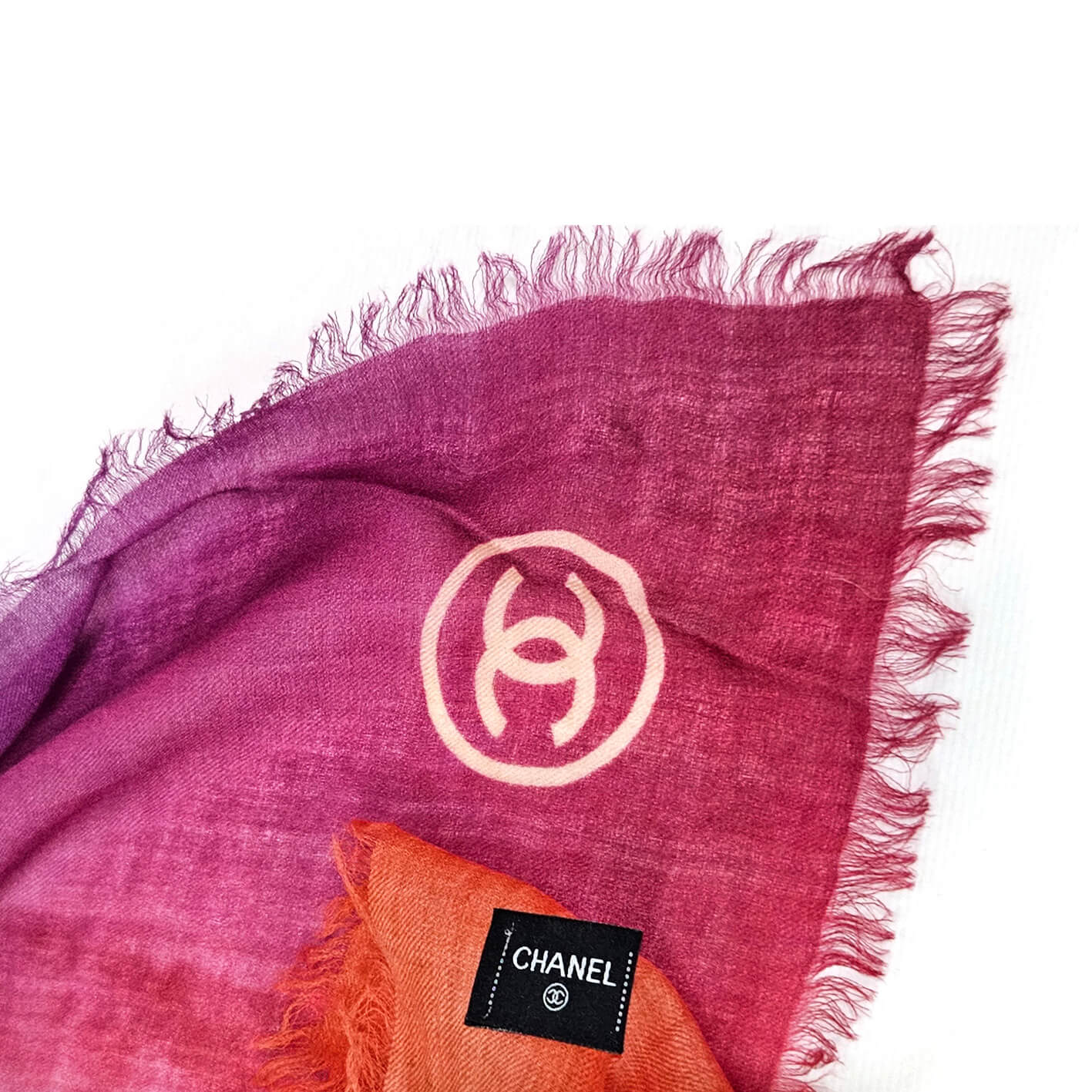 Кашемировый палантин Chanel 190х130 см, цвет Мультицвет, фото 3