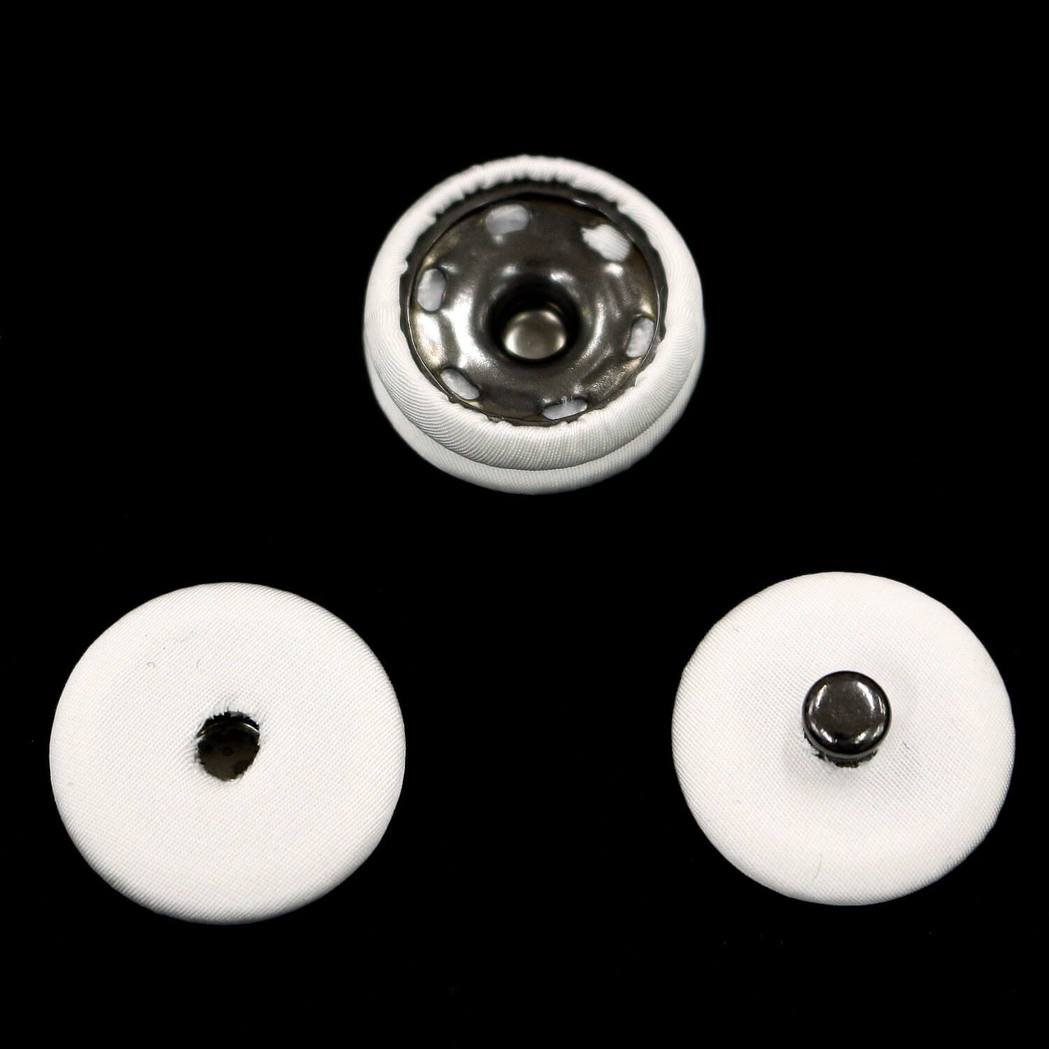Кнопки, обтянутые тканью 2,2 см, цвет Белый, фото 1