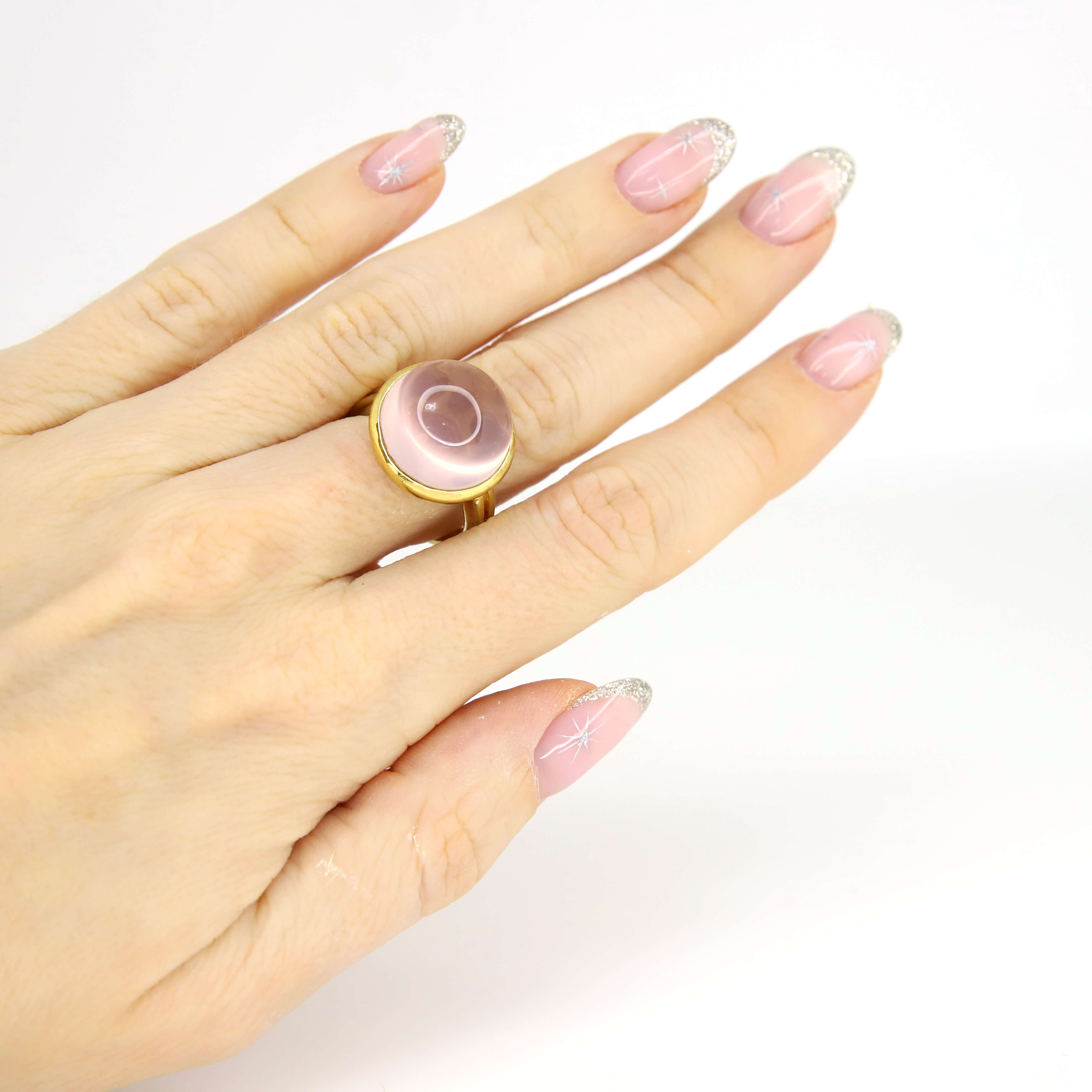 Кольцо 925  с кварцем размер 17,5 ВИДЕО, цвет Розовый, фото 1