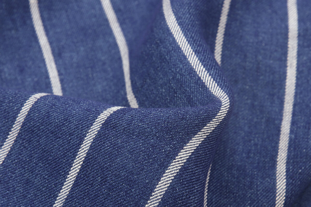 Льняная ткань в полоску Loro Piana, цвет Синий, фото 2