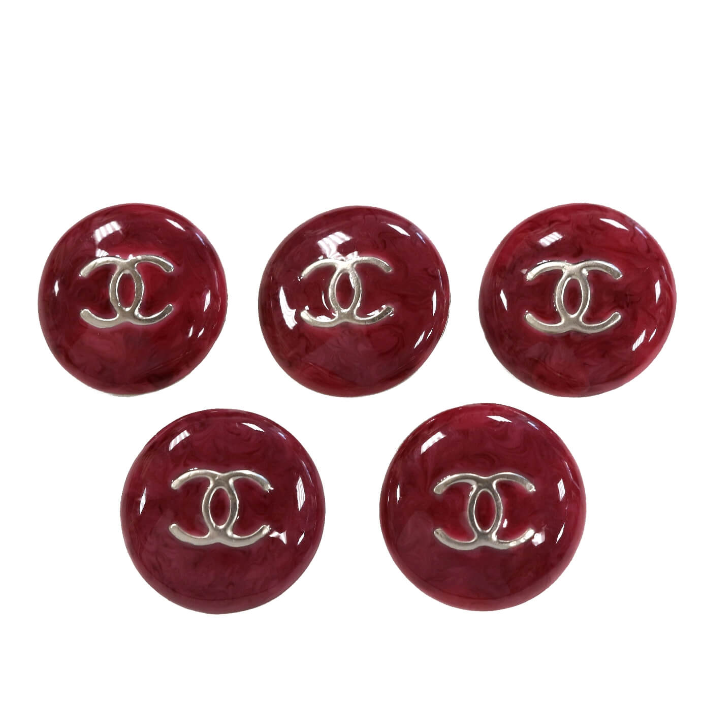 Набор пуговиц Chanel Ø 1,8 см - 5 шт, цвет Красный