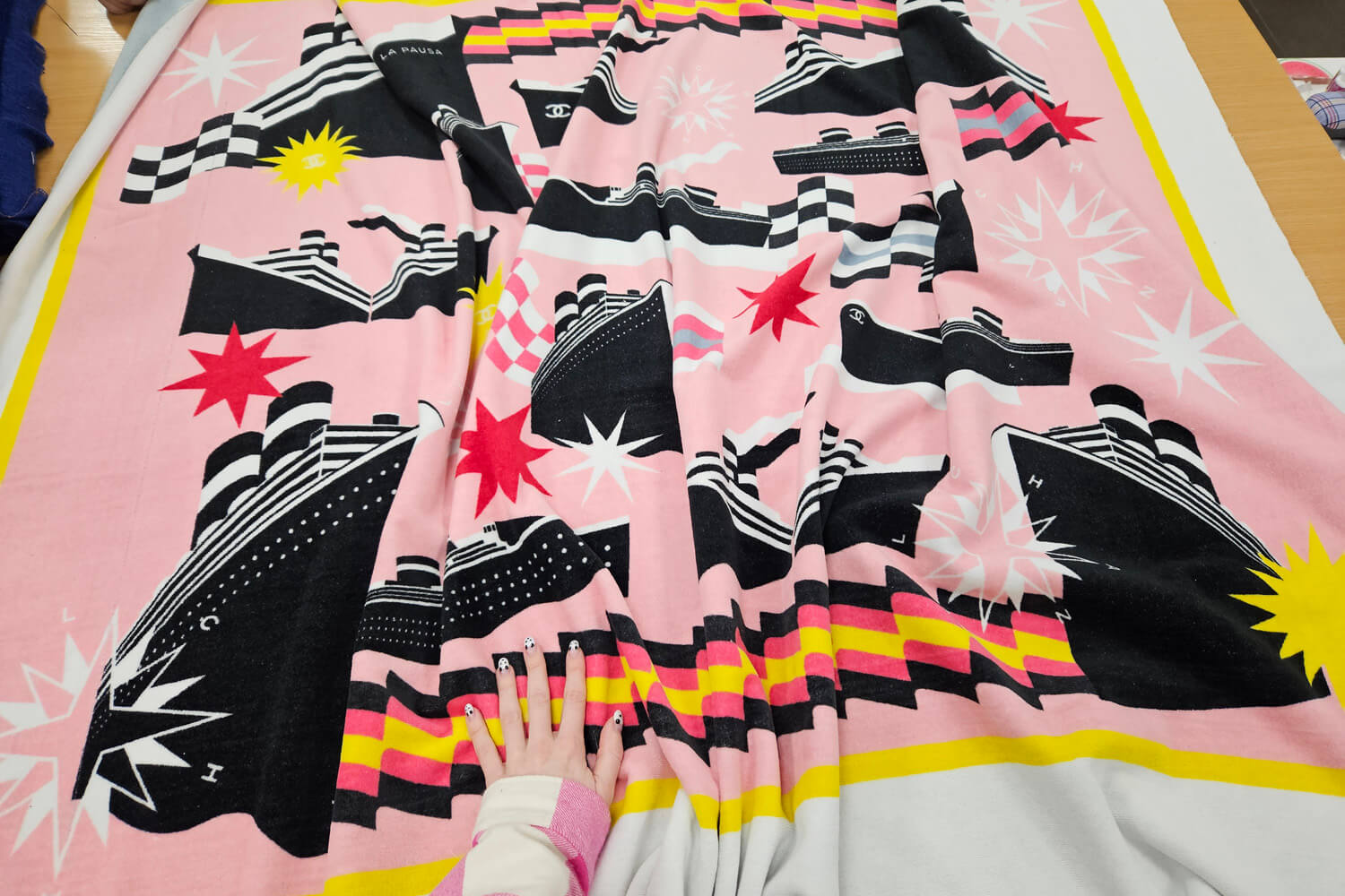 Пляжное полотенце  из хлопка купон 147Х186 см Chanel, цвет Розовый, фото 1