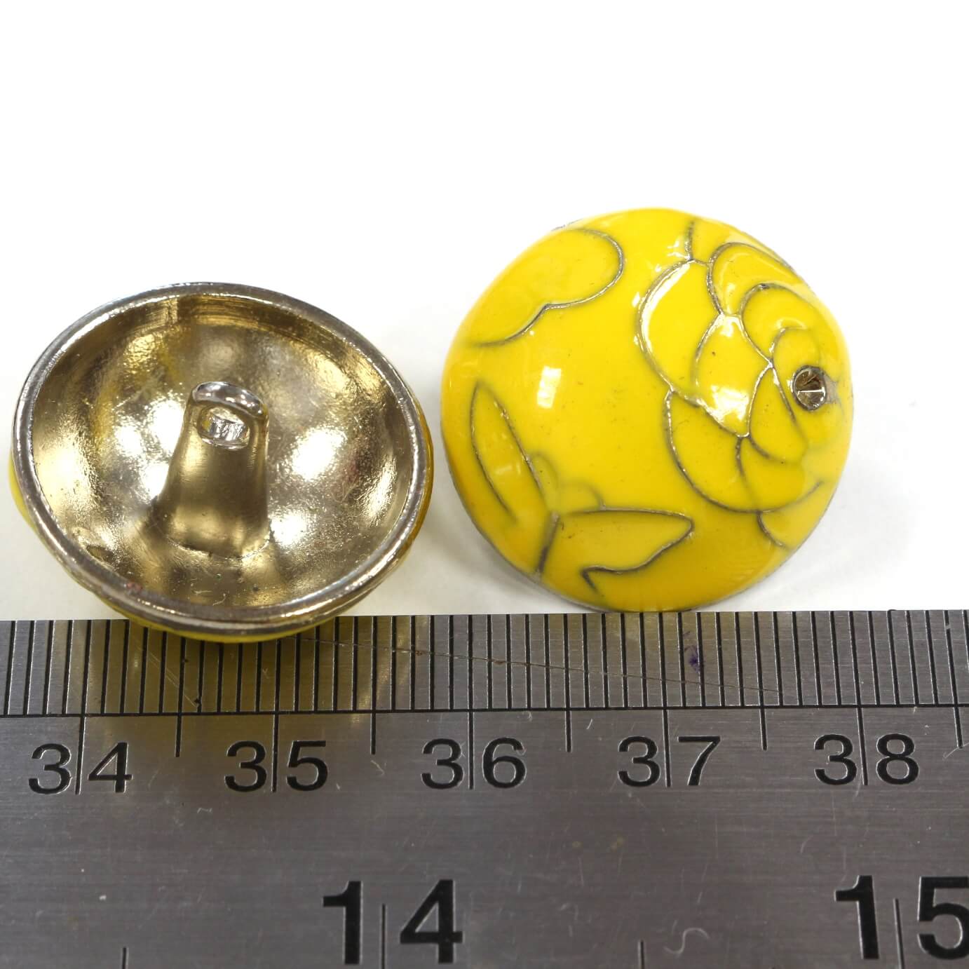 Пуговицы с эмалью Ø2,2 см, цвет Желтый, фото 1