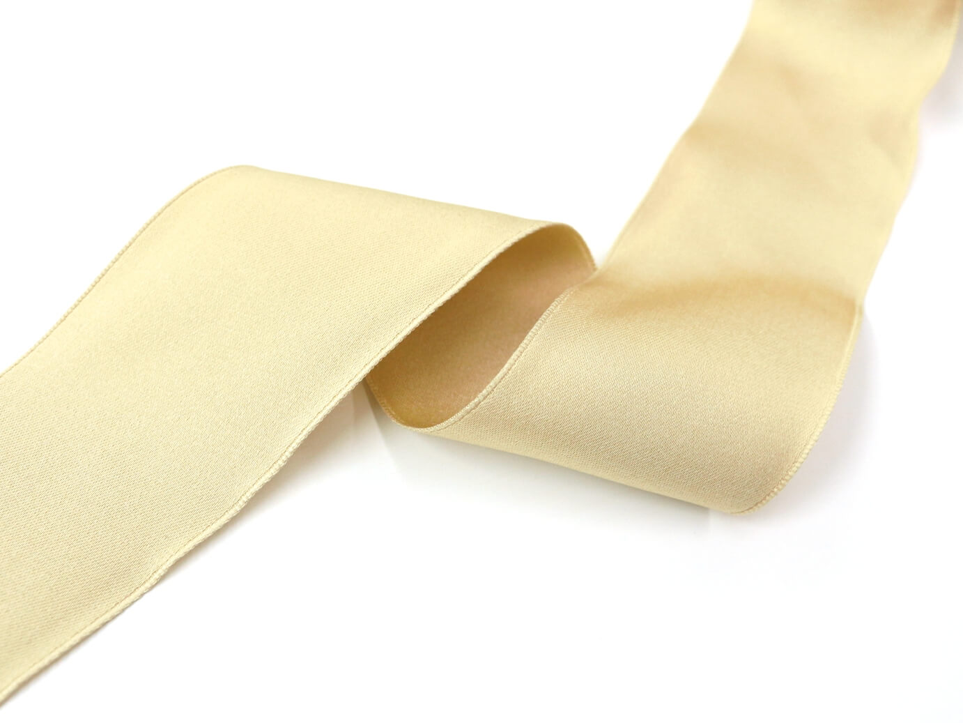 Шелковая сатиновая лента Mokuba 5 см, цвет Телесный