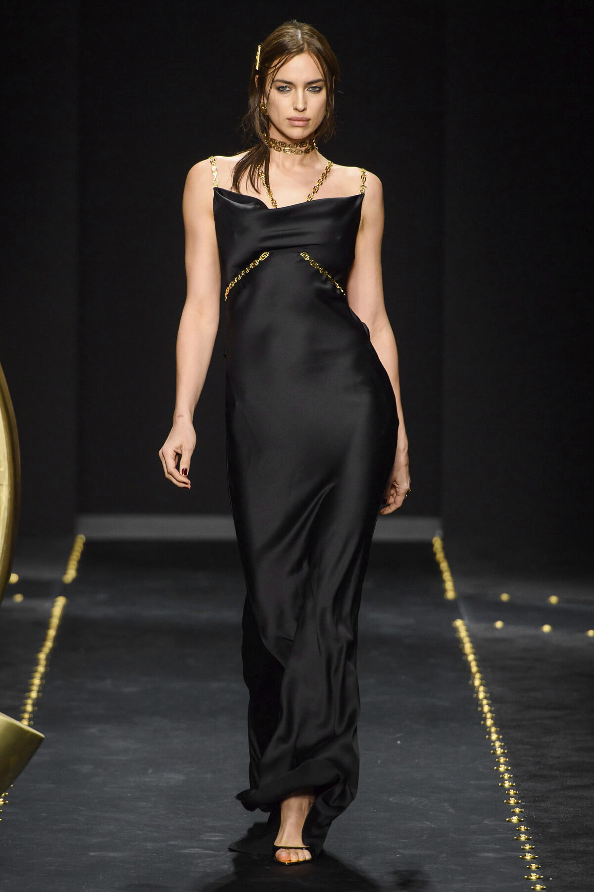 Шелковый сатин с эластаном Versace, цвет Черный, фото 2