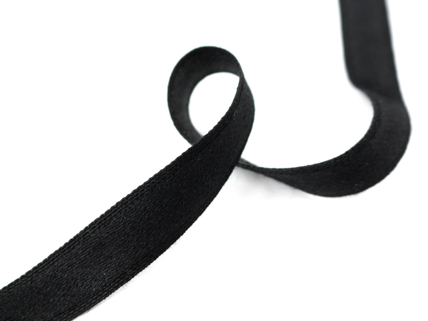 Шерстяная сатиновая лента 1,6 см, цвет Черный