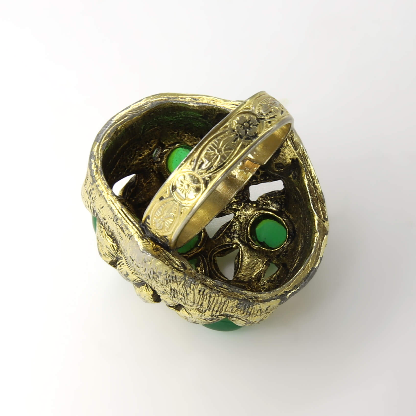 Винтажное кольцо Hobe размер 17-18, цвет Зеленый, фото 2