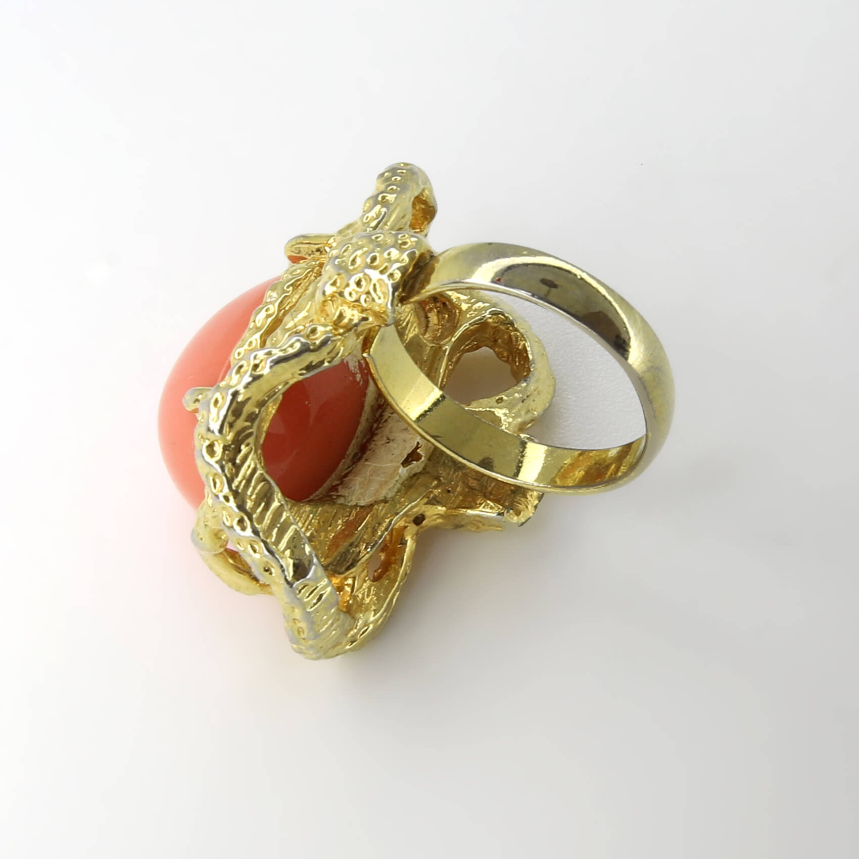 Винтажное кольцо Vogue размер 15,5-17,5, цвет Оранжевый, фото 2