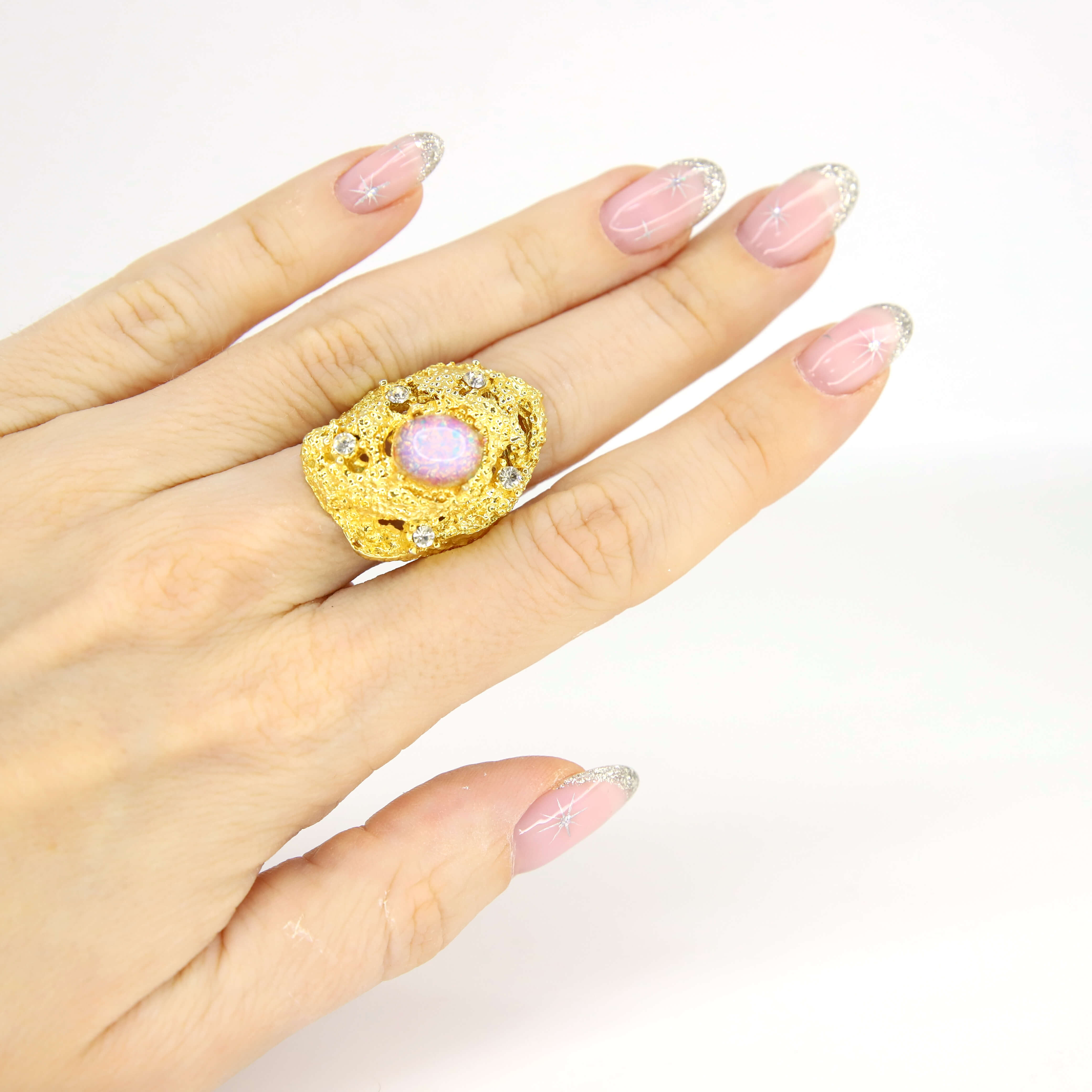 Винтажное кольцо Vogue размер 16,5-17,5, цвет Розовый, фото 1