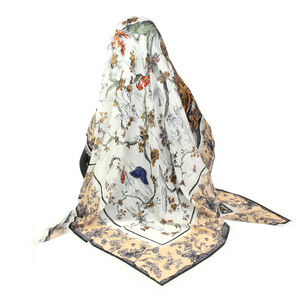 Кашемировая шаль Dior 130х130 см, цвет Слоновая кость