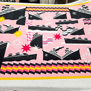 Пляжное полотенце  из хлопка купон 147Х186 см Chanel, цвет Розовый