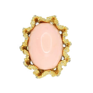 Винтажное кольцо с кабошоном размер 15,5-16,5, цвет Розовый
