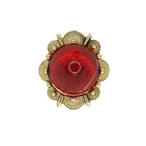 Винтажное кольцо с кабошоном размер 16.5-18, цвет Красный