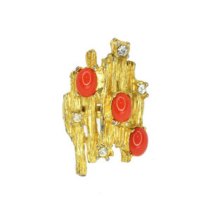 Винтажное кольцо Vogue размер 15-17.5, цвет Красный