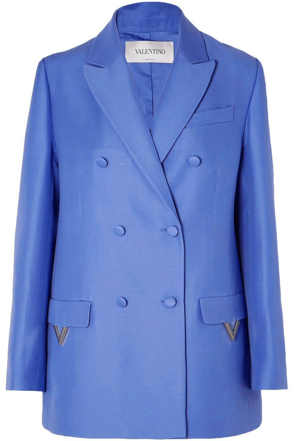 Шелковый жаккард Valentino, цвет Синий, фото 2