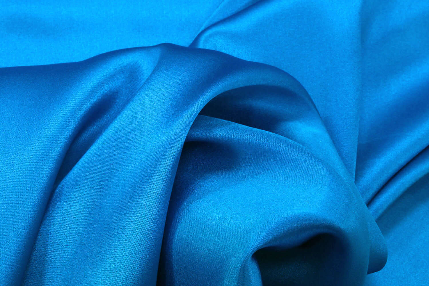 Атласный шелк с эластаном, цвет Синий, фото 1