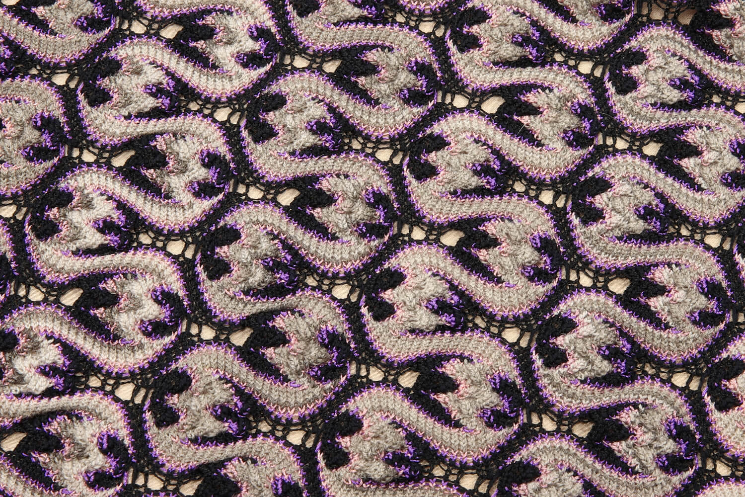 Ажурный шелковый трикотаж Missoni, цвет Фиолетовый, фото 2