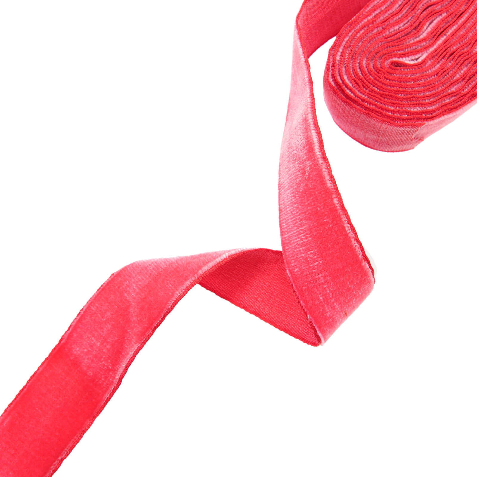 Бархатная лента вискозная 2,5 см, цвет Красный