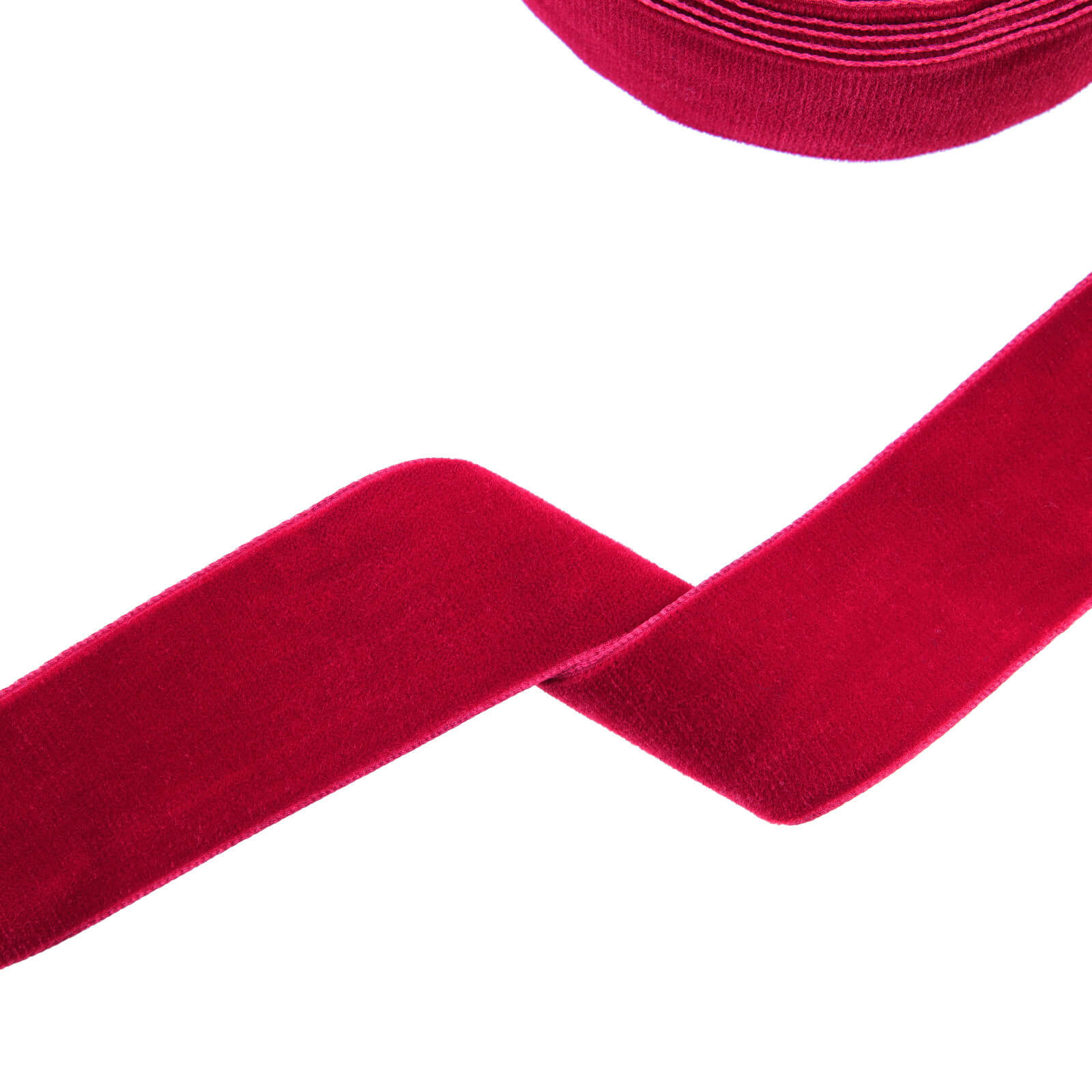 Бархатная лента вискозная 3,8 см, цвет Красный