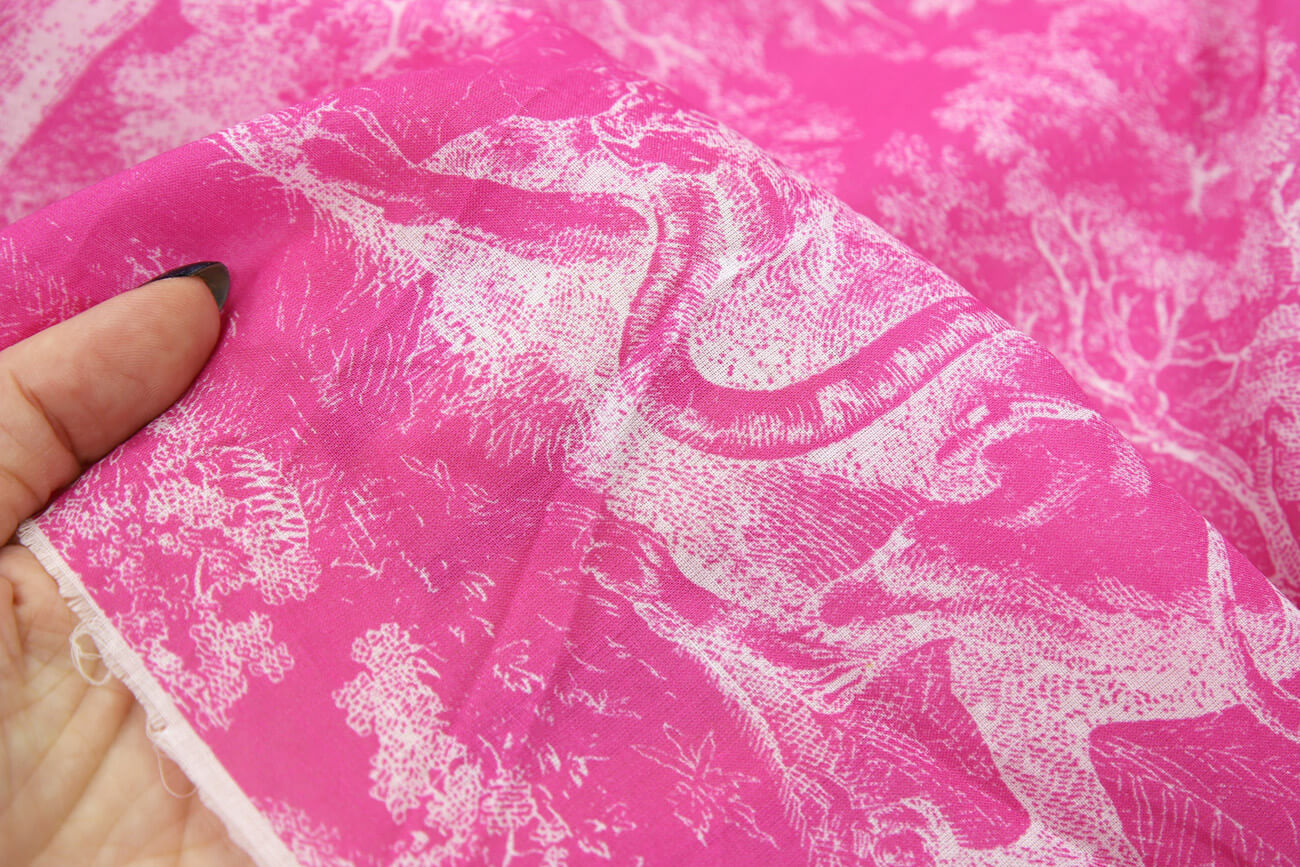 Батист toile de jouy Dior, цвет Розовый, фото 1