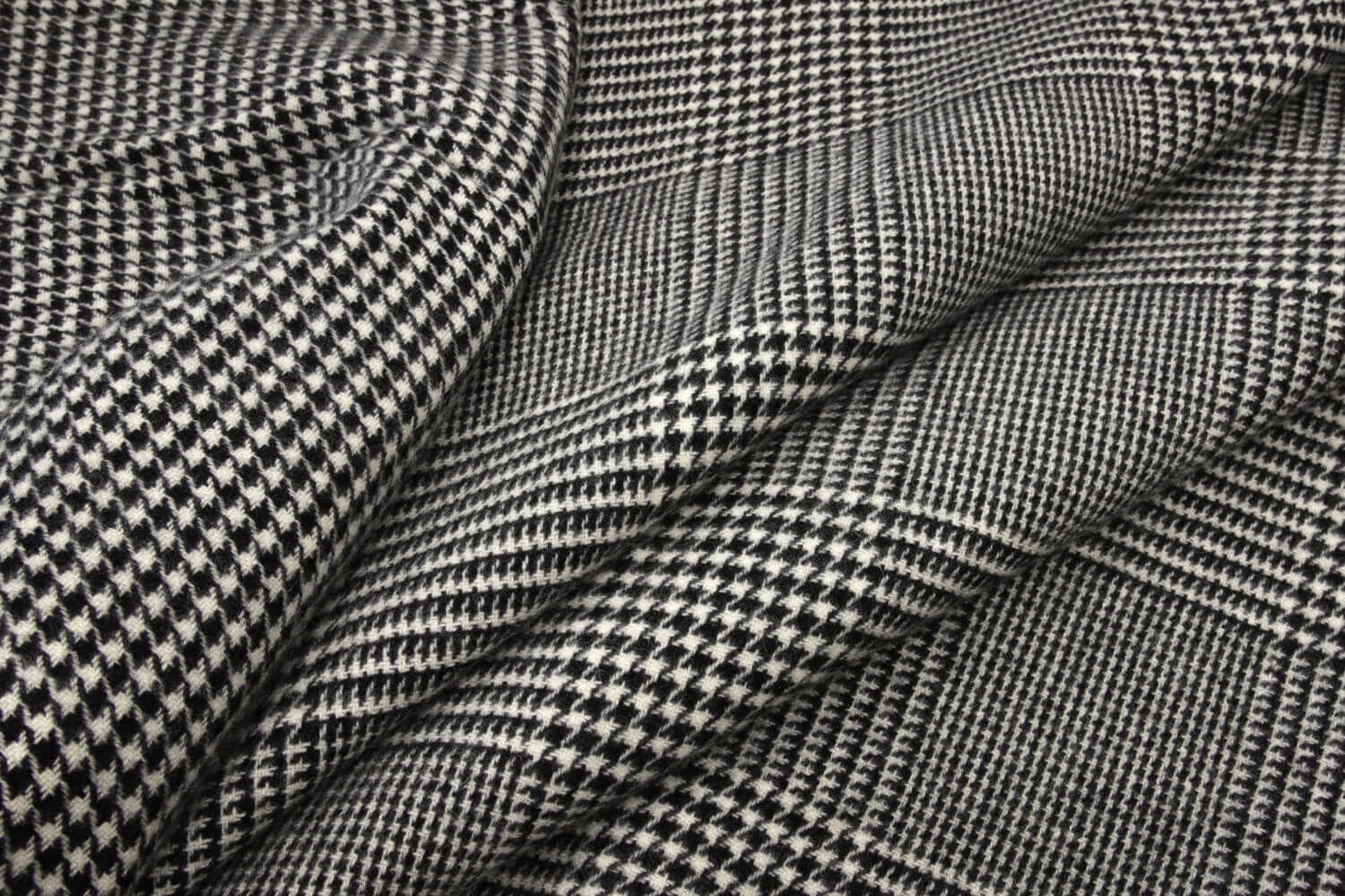 Двухслойная кашемировая пальтовая ткань IIсорт, цвет Черно-белый