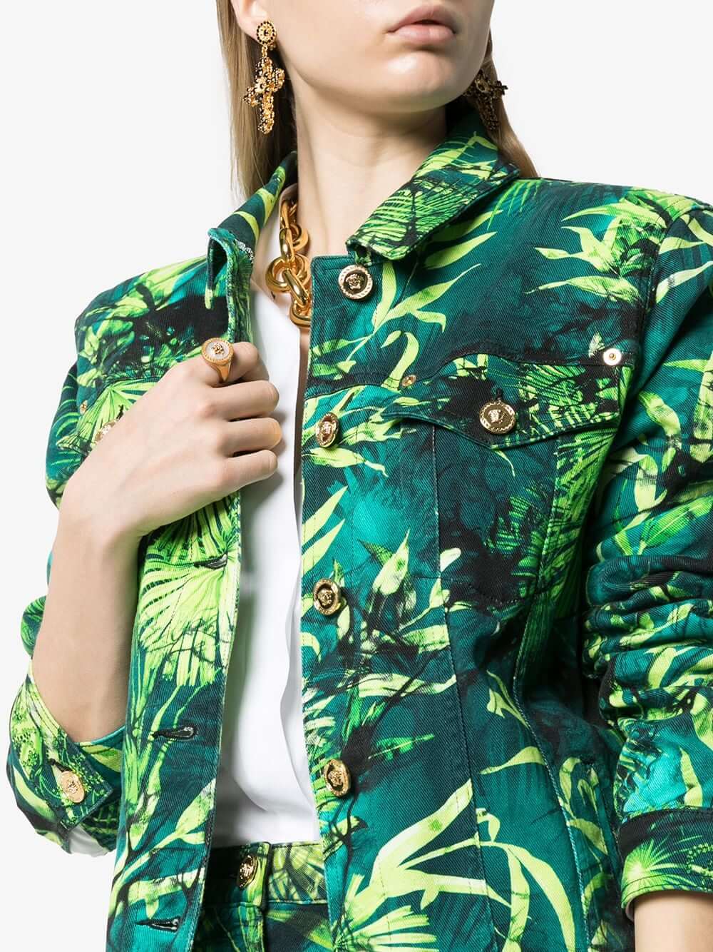 Джинс с эластаном Versace, цвет Зеленый, фото 2