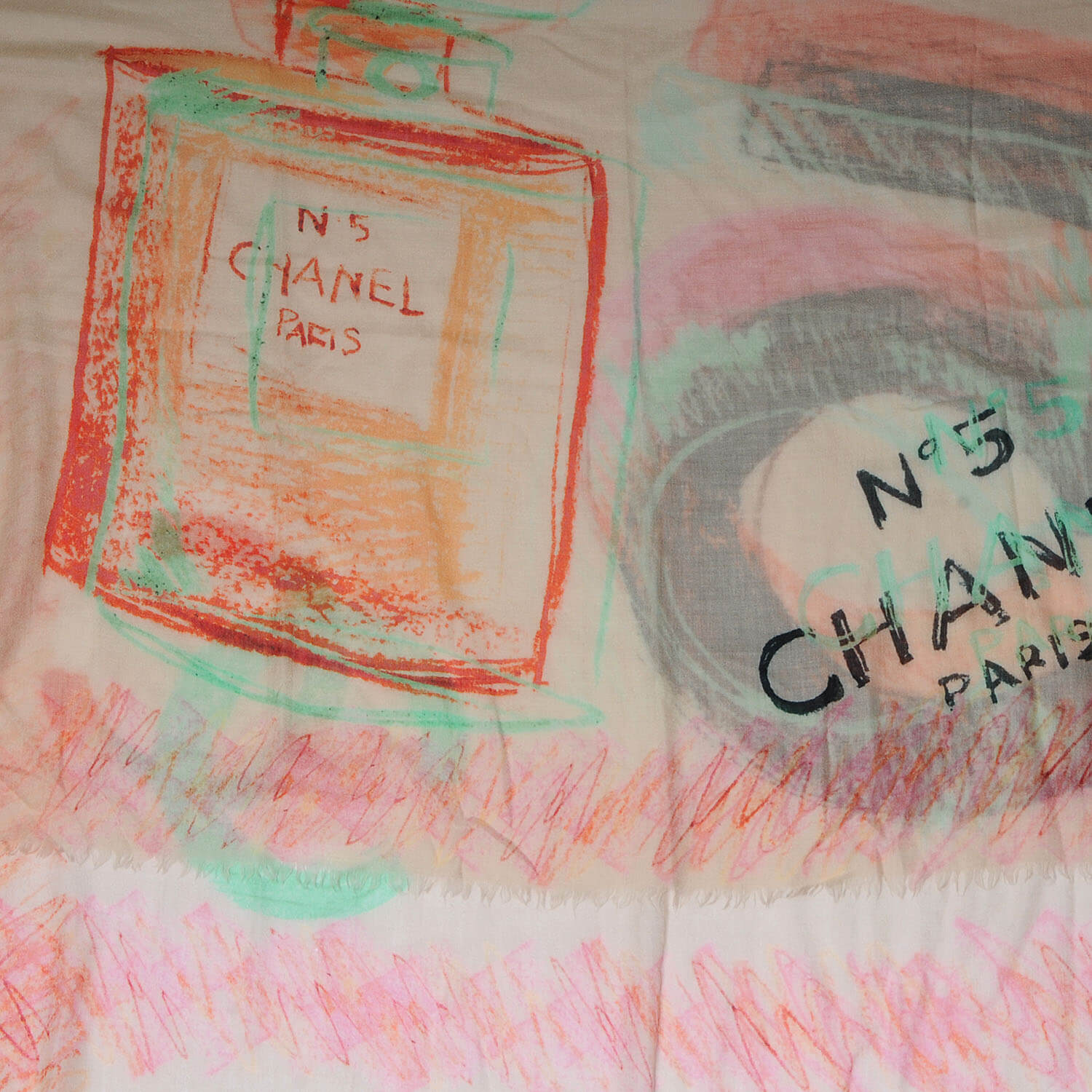 Кашемировый палантин Chanel 150Х196 см, цвет Мультицвет, фото 2