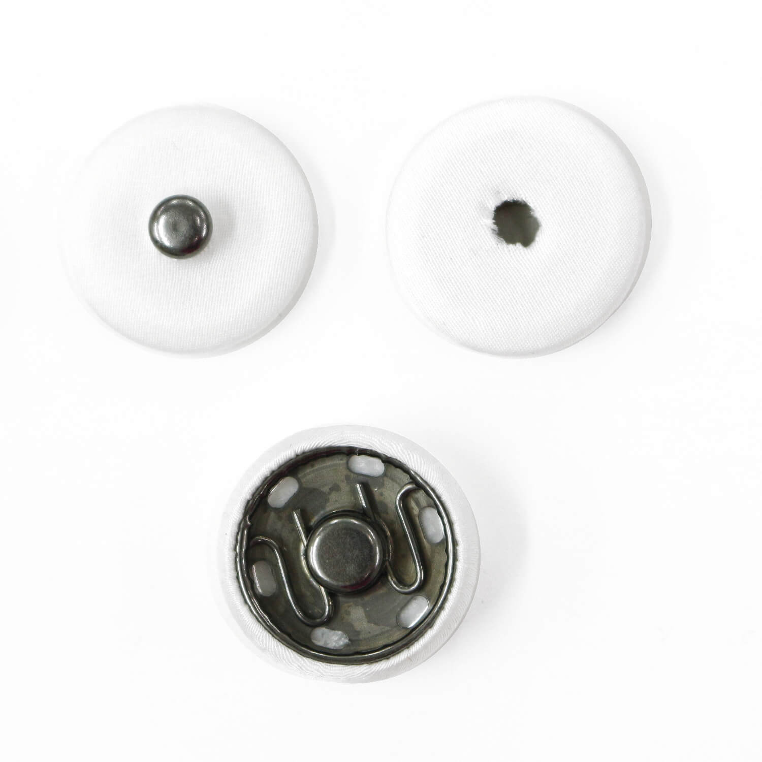 Кнопки, обтянутые тканью 2,2 см, цвет Белый