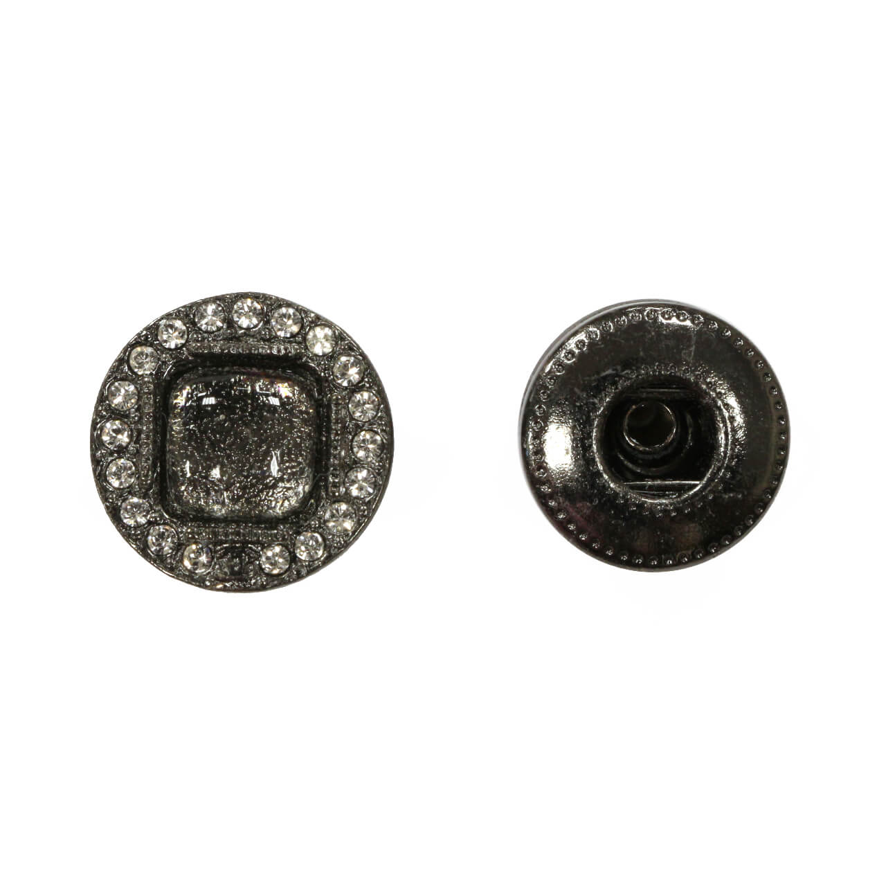 Кнопки Chanel со стразами Ø1,5 , цвет Серебро