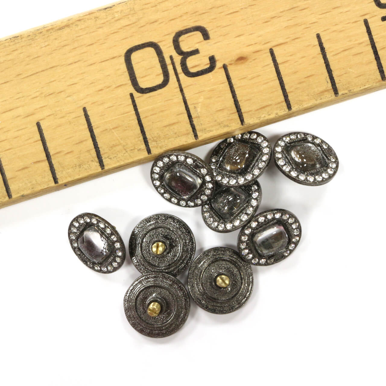 Кнопки Chanel со стразами Ø1,5 , цвет Серебро, фото 1