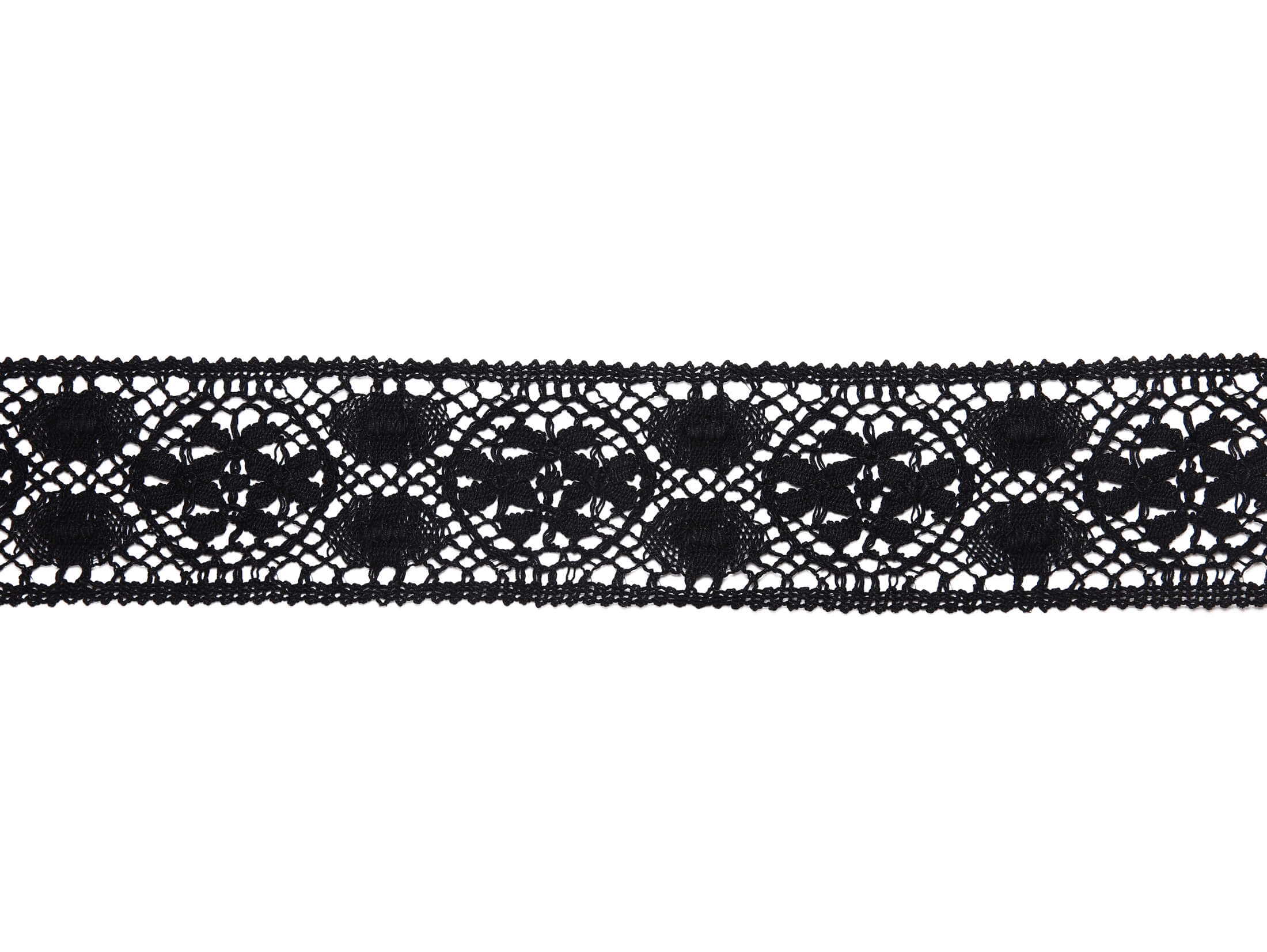 Кружево хлопковое отделочное Cluny 5,5 см, цвет Черный
