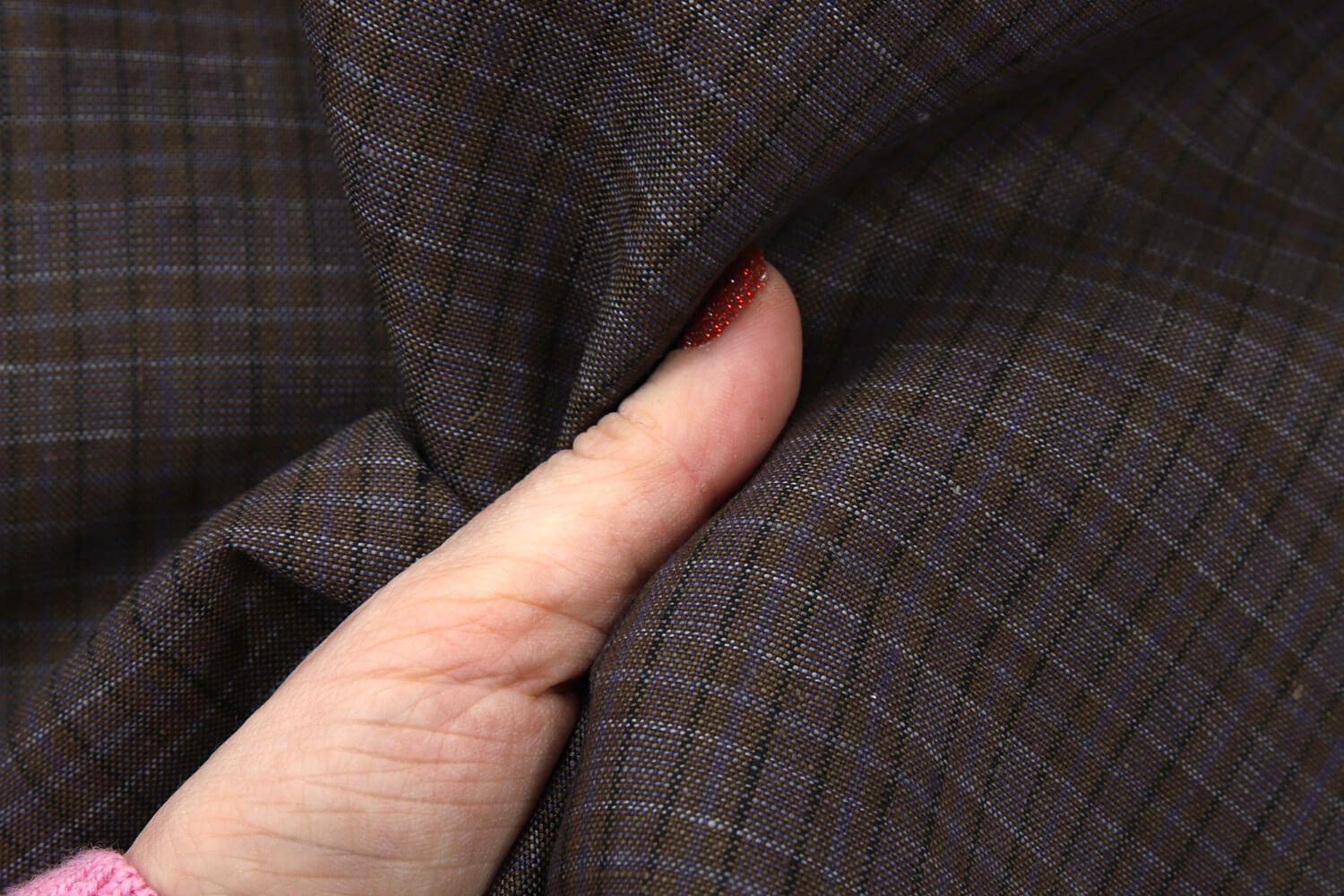 Льняная ткань в клетку Брун-ло Кучин-ли, цвет Коричневый, фото 1