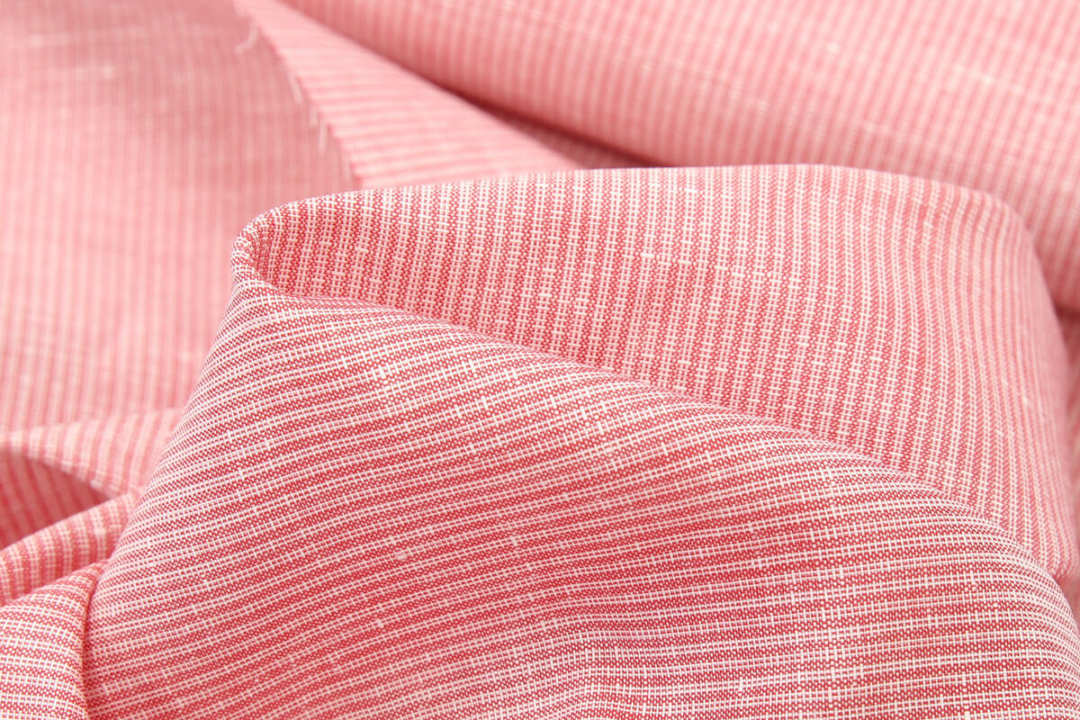 Льняная ткань в полоску Ralph Lauren, цвет Красный, фото 2