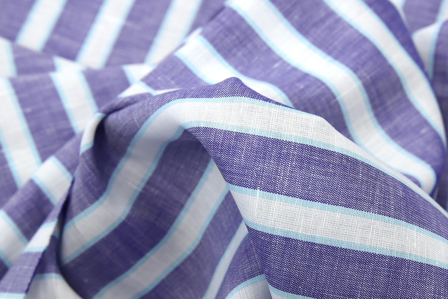 Льняная ткань в полоску Ralph Lauren, цвет Синий, фото 2