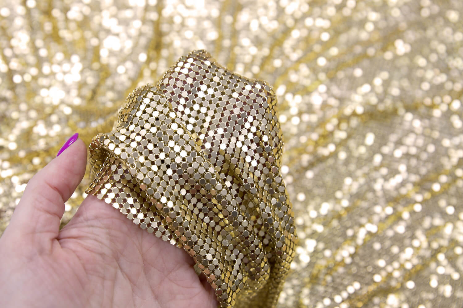 Металлическая сетка кольчуга Paco Rabanne 154х44 см, цвет Золото, фото 1