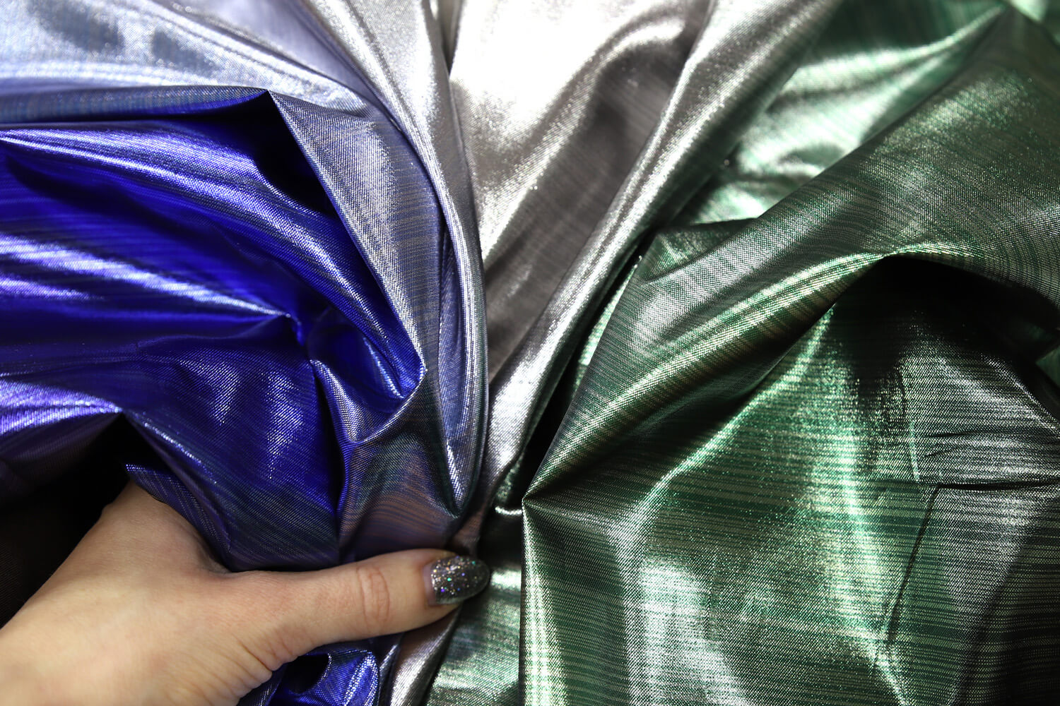 Металлизированная ткань деграде Balmain, цвет Зеленый, фото 1