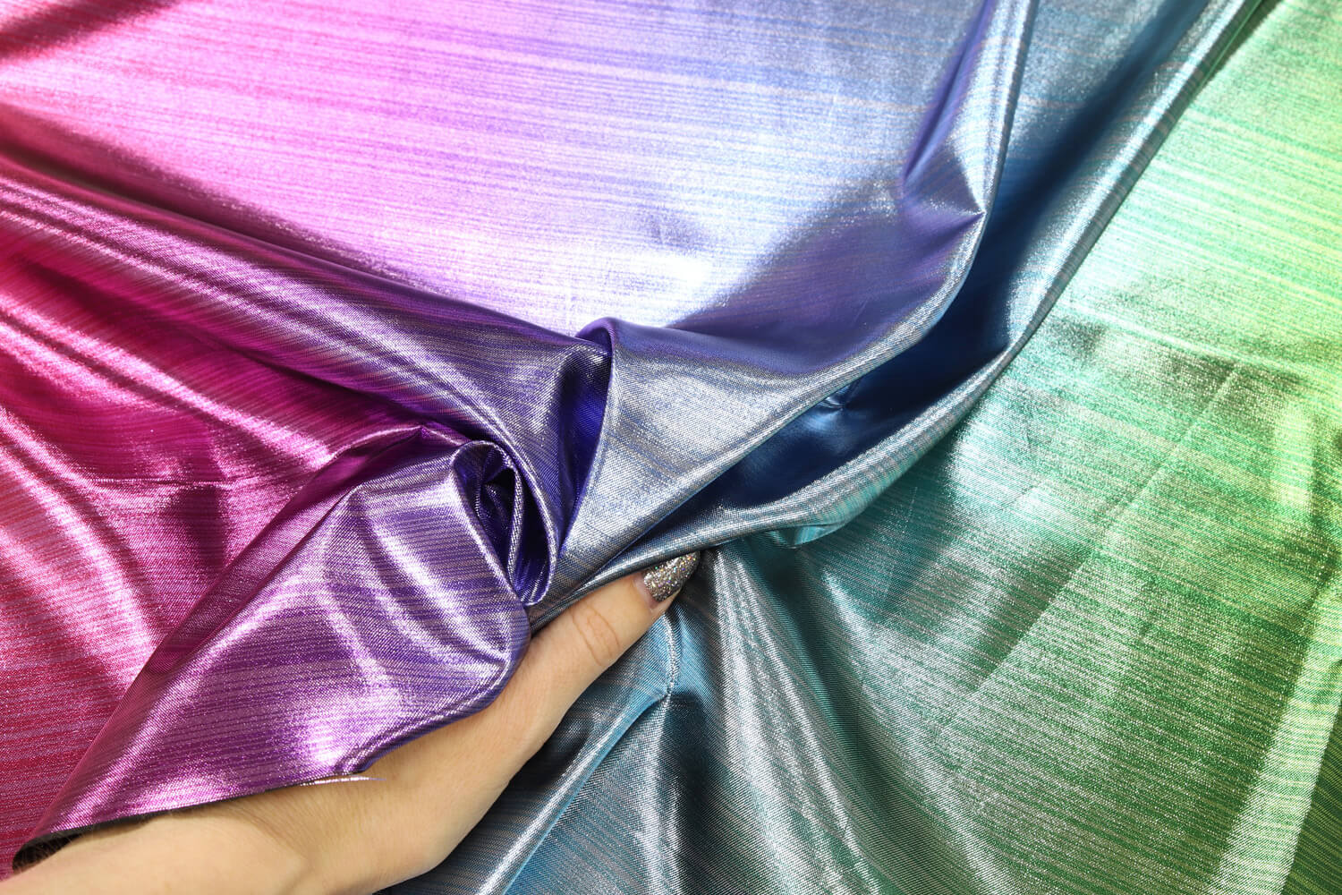 Металлизированная ткань деграде Balmain, цвет Голубой, фото 1