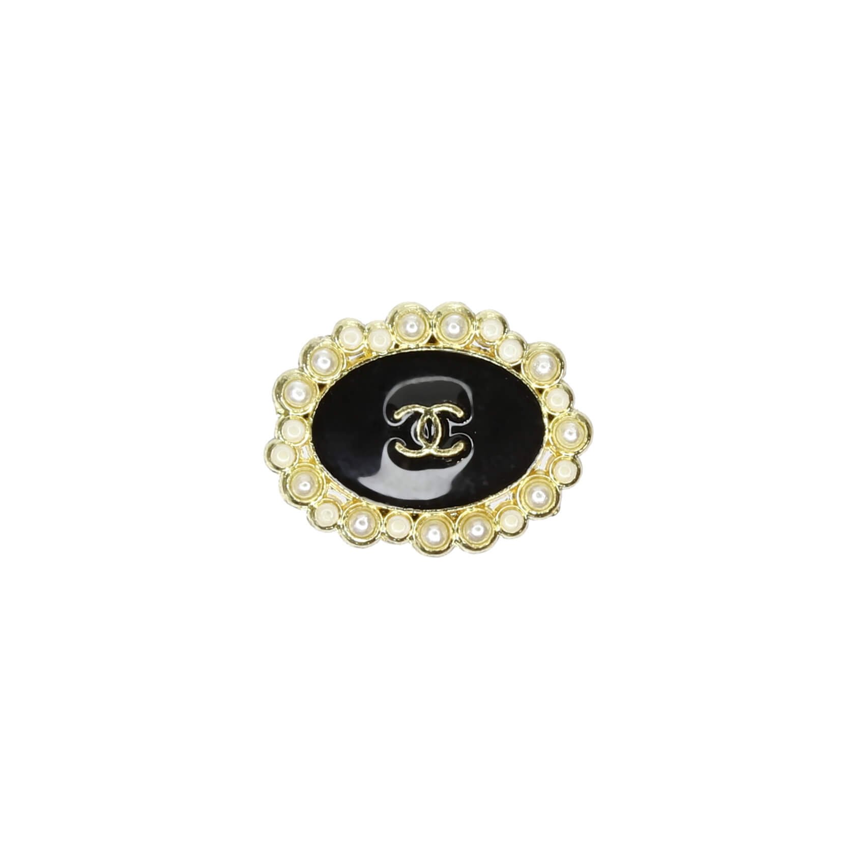 Нашивка Chanel 2х1,5 см, цвет Черно-белый