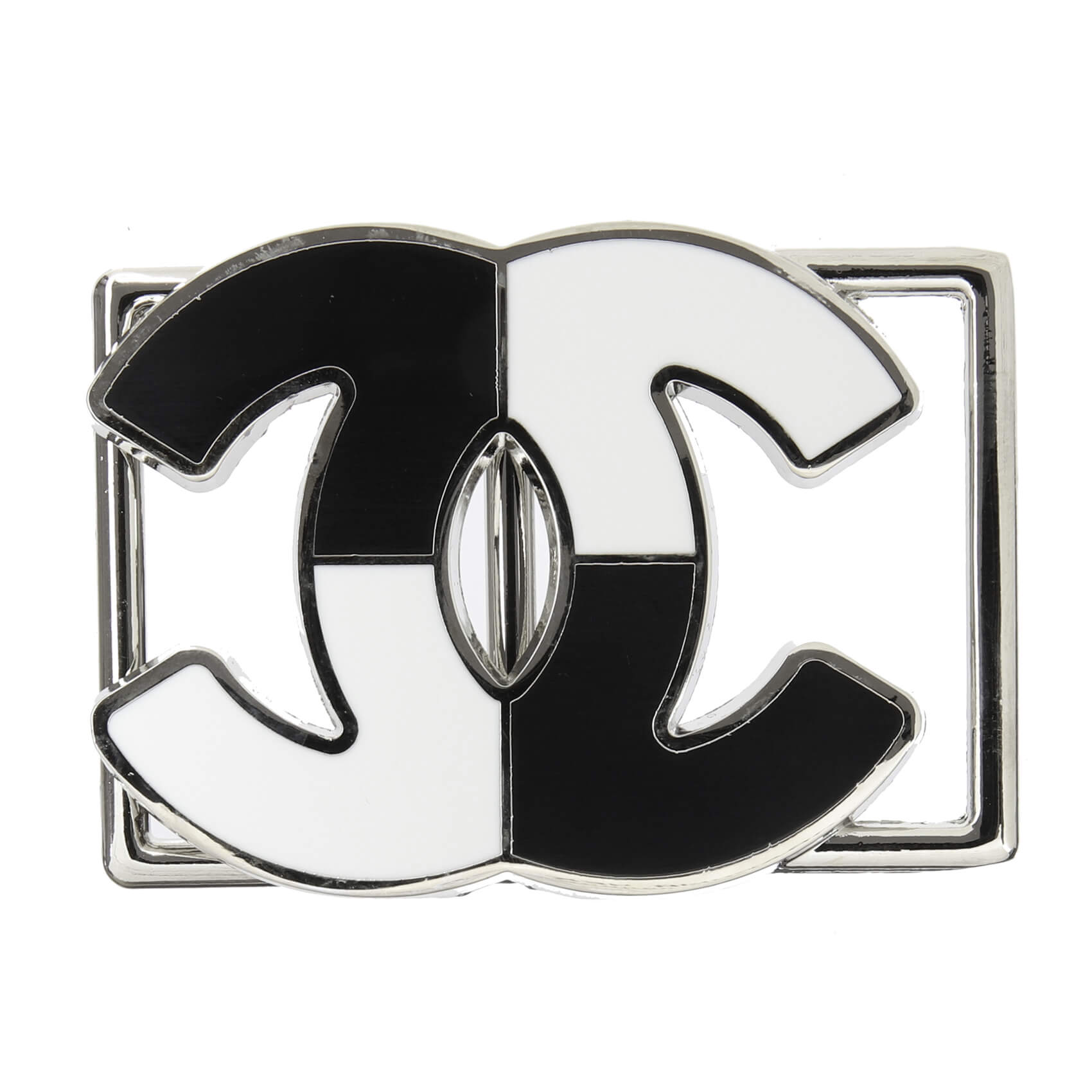 Пряжка Chanel 6х4 см, цвет Черно-белый