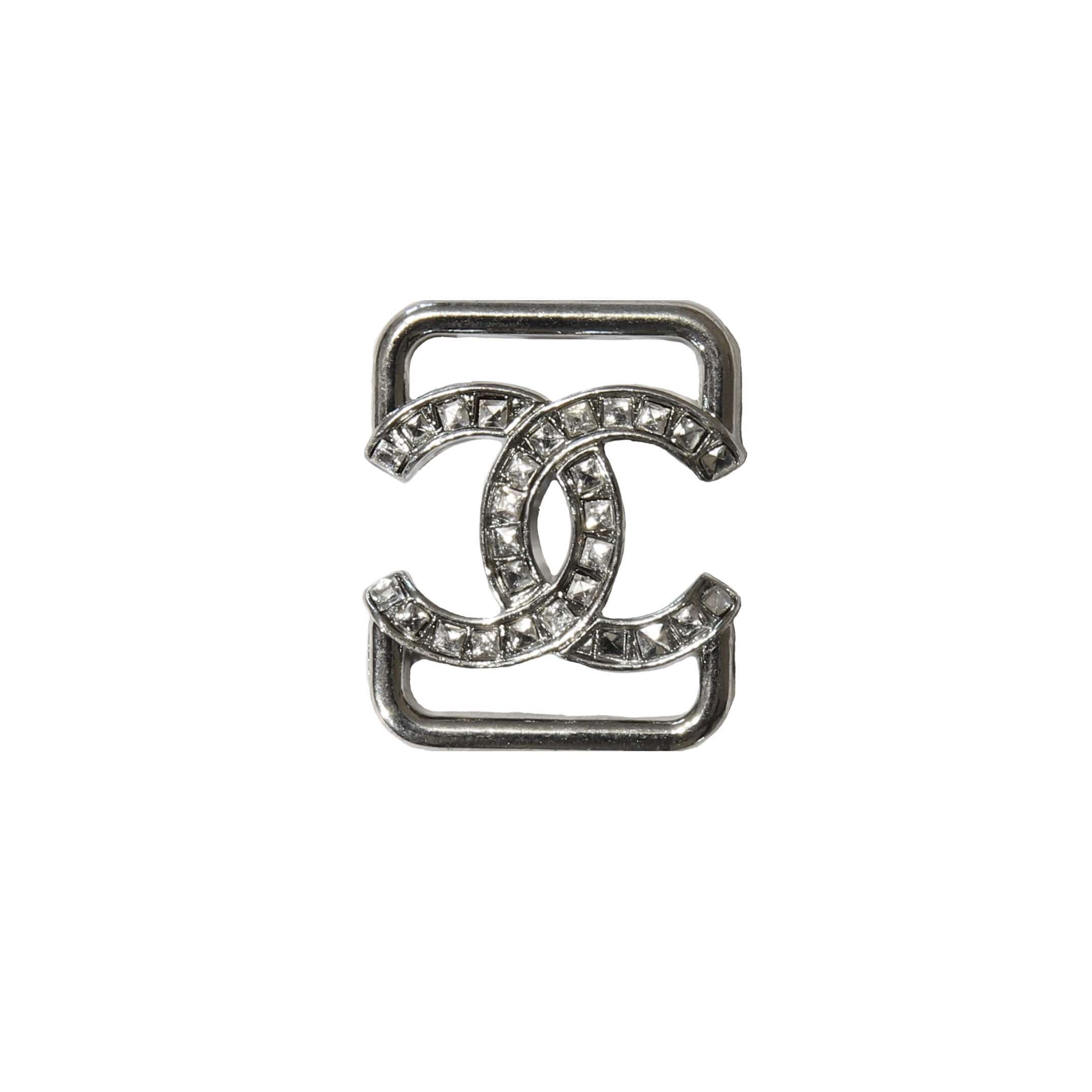 Пряжка со стразами Chanel 2,5 см, цвет Серебро