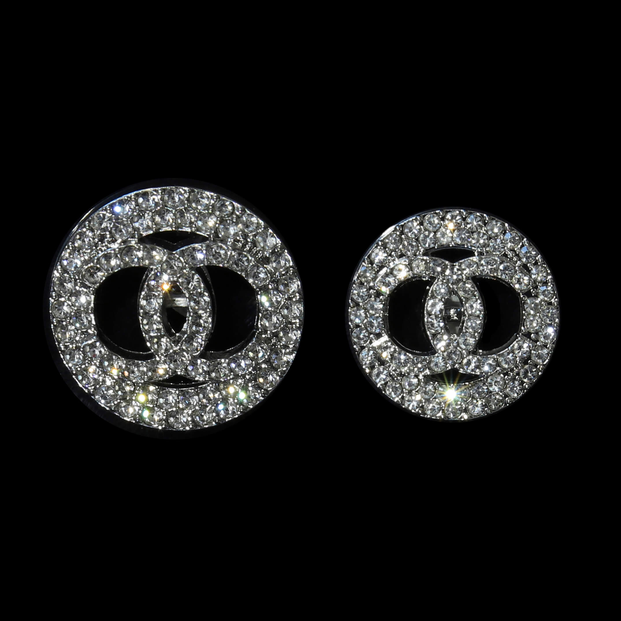 Пуговицы Chanel со стразами Ø2 см, цвет Серебро, фото 1