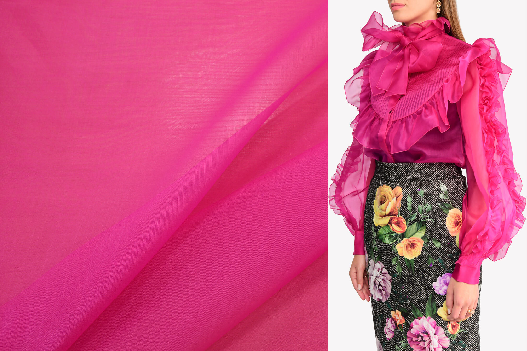 Шелковая органза Dolce Gabbana, цвет Розовый