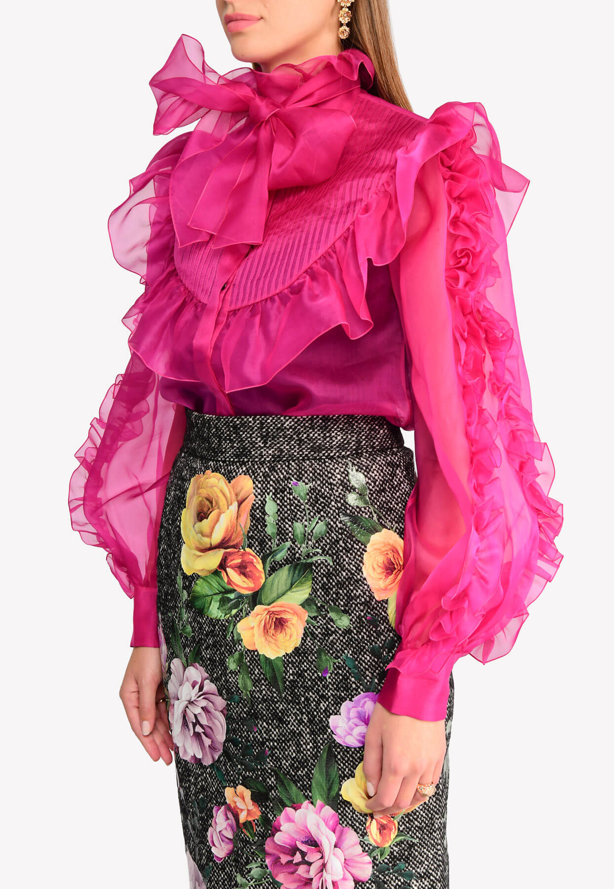 Шелковая органза Dolce Gabbana, цвет Розовый, фото 2