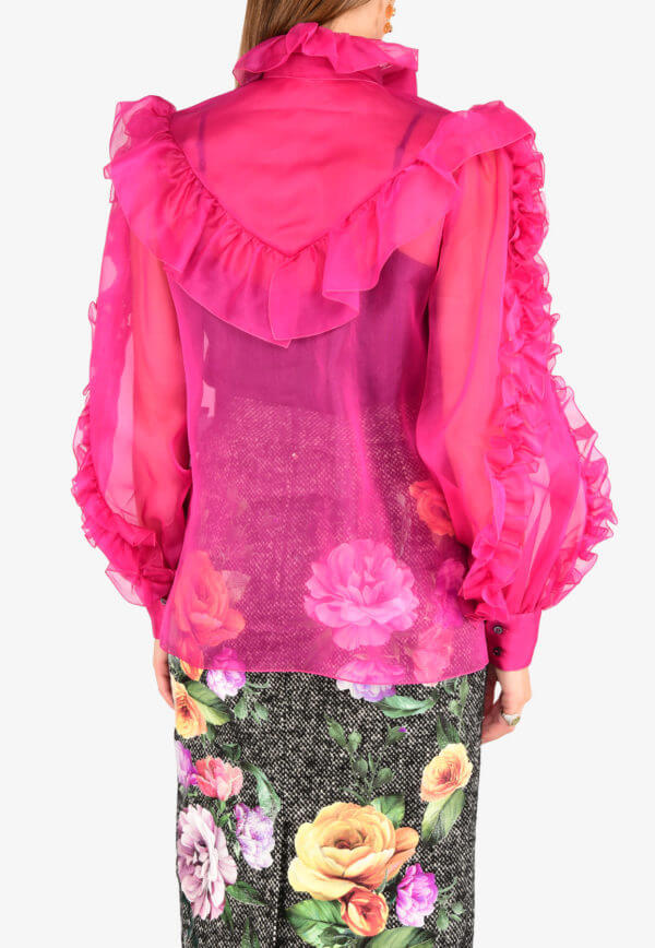 Шелковая органза Dolce Gabbana, цвет Розовый, фото 3