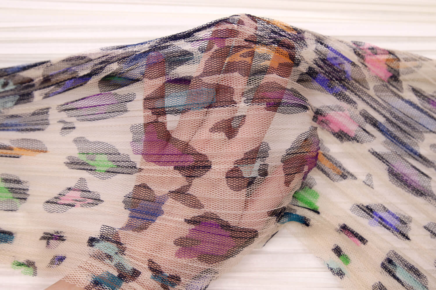 Шелковая сетка гофре Missoni, цвет Мультицвет, фото 1