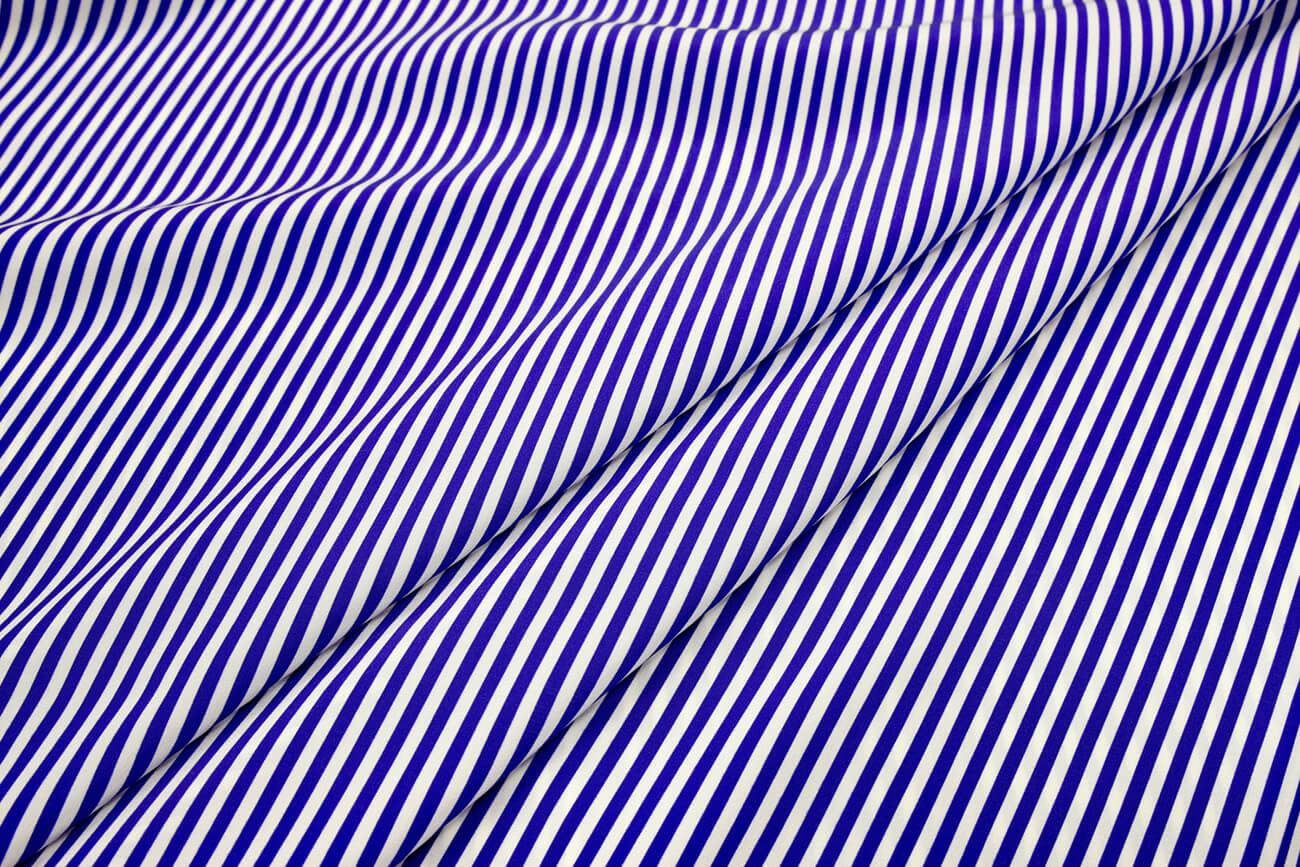 Шелковый креп в полоску Stella McCartney, цвет Синий