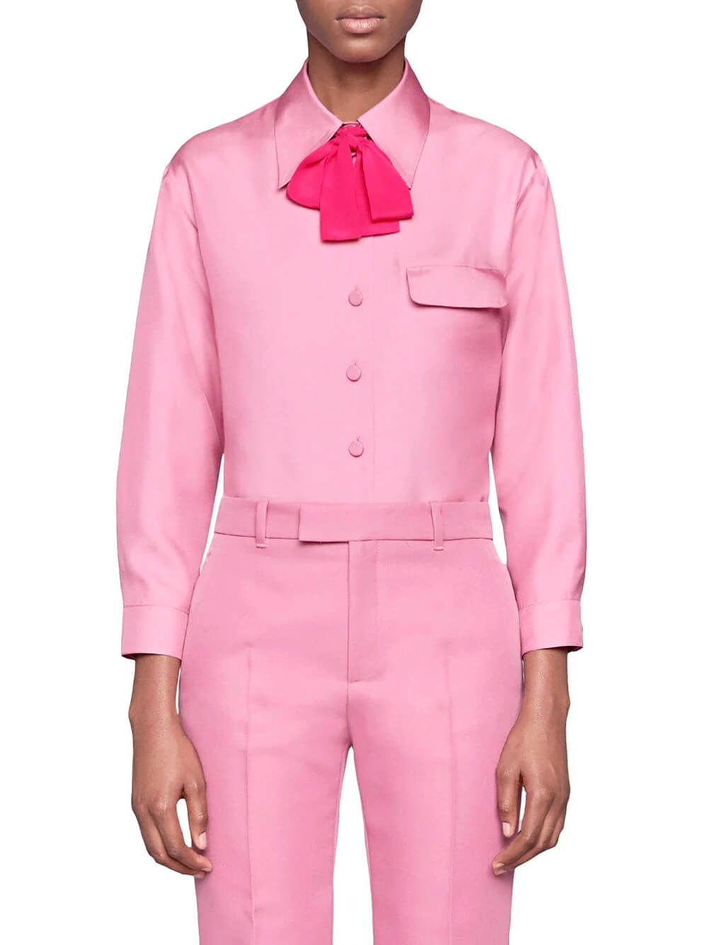 Шелковый крепдешин Gucci, цвет Розовый, фото 2